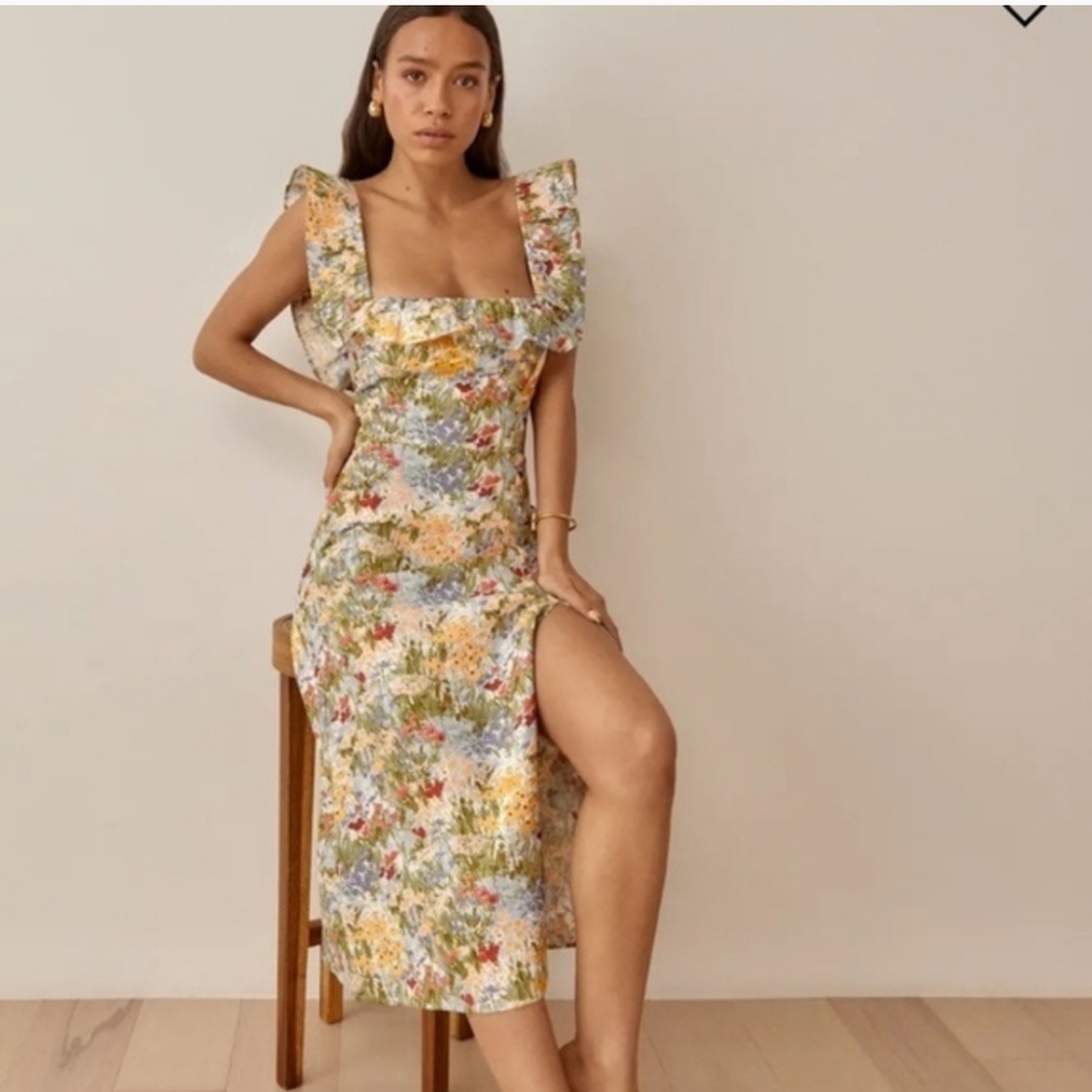 Reformation Amethyst Linen Dress